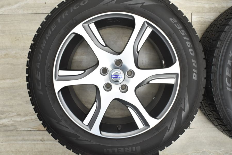 【美品】ボルボ XC60 純正 18in 7.5J +55 PCD108 ピレリ アイスアシンメトリコ 235/60R18 VOLVO XC90 流用  品番 3T280139