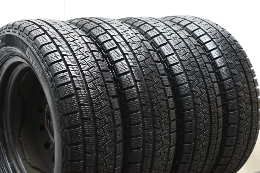 【バリ溝】ホンダ ゼスト 純正 13in 4J +40 PCD100 ピレリ アイスアシンメトリコ 155/65R13 ザッツ トゥデイ ライフ 流用