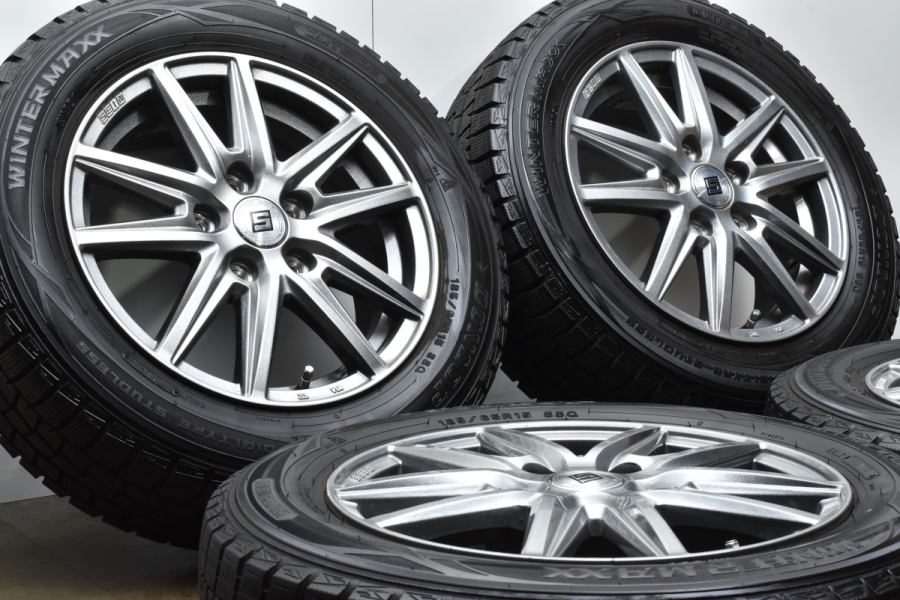 【美品 バリ溝】SEIN 15in 6J+53 PCD114.3 ダンロップ ウィンターマックス WM01 185/65R15 ホンダ フリード  トヨタ ジャパンタクシー