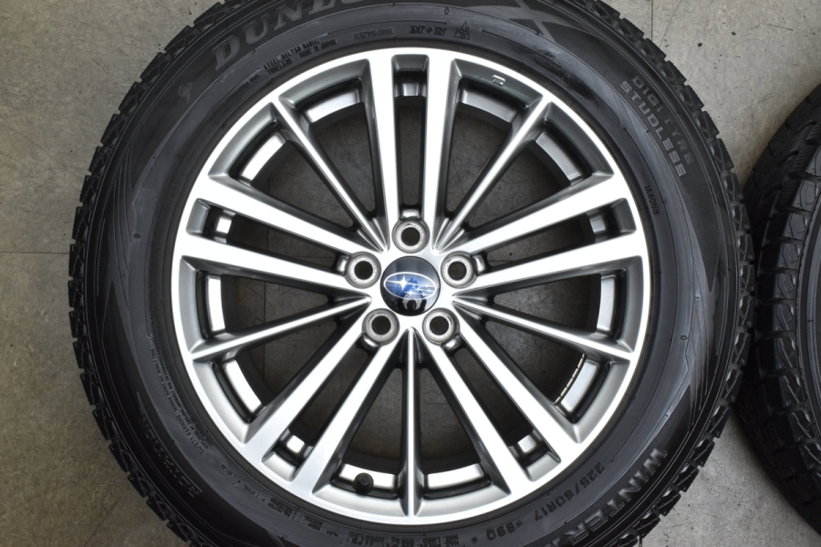 ※在庫全処分セール※【TH-024】スバル純正ホイール+ダンロップタイヤセット☆225/60R17☆17x7J 5穴/48/PCD100 在庫全処分セール※【TH-024】スバル純正ホイール+ダンロップタイヤ