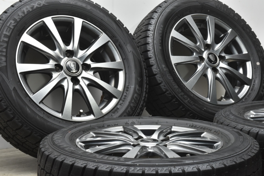 美品 バリ溝】ユーロスピード 14in 5.5J +45 PCD100 ダンロップ  