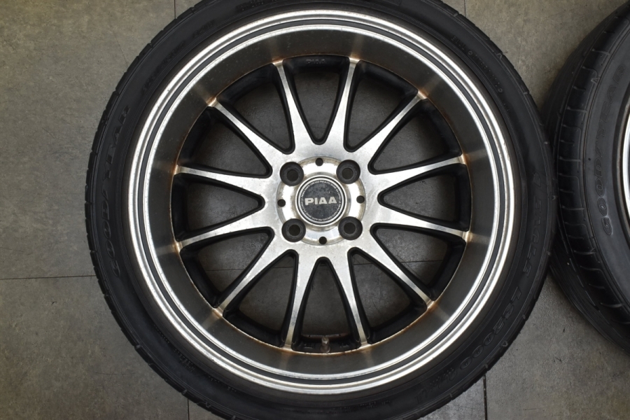 【深リム】PIAA ヴィクトリア D-75 17in 7J +45 PCD100 グッドイヤー 205/45R17 MINI R50 R55  ミニクーパー ヴィッツ フィット ノート