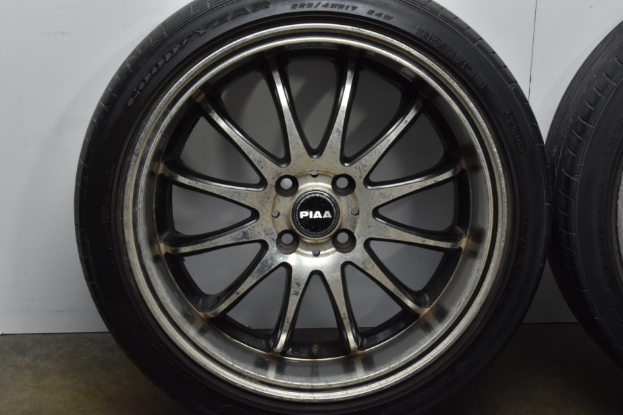 【深リム】PIAA ヴィクトリア D-75 17in 7J +45 PCD100 グッドイヤー 205/45R17 MINI R50 R55  ミニクーパー ヴィッツ フィット ノート