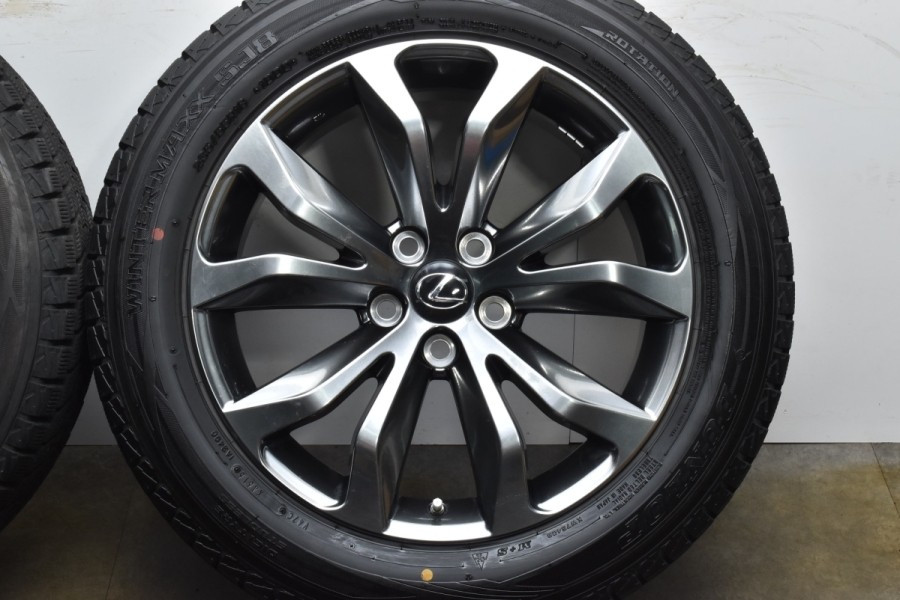 レクサス NX Fスポーツ 純正 235/55R18 スタッドレス　ダンロップ 美品】レクサス NX Fスポーツ 純正 18in 7.5J +39 PCD114.3