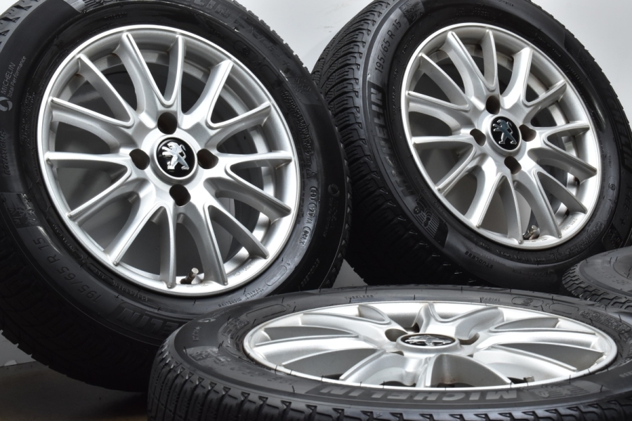 【車検用に】OZレーシング MSW86 15in 6J +22 PCD108 ミシュラン X-ICE3+ 195/65R15 プジョー 307SW  2008 シトロエン C3 C4 エアクロス