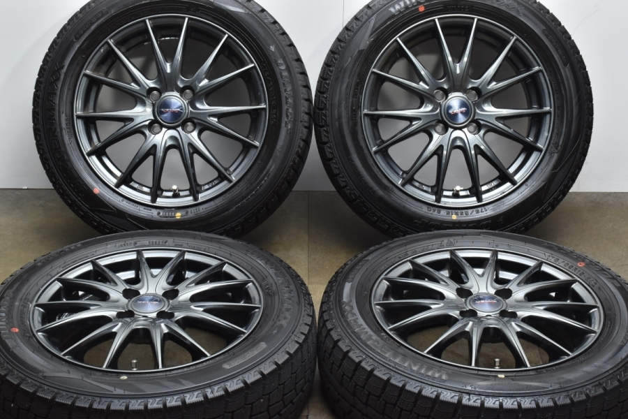 【2021年製 バリ溝】VELVA SPORTII 15in 5.5J +42 PCD100 ダンロップ ウィンターマックス WM02  175/65R15 アクア カローラ スイフト