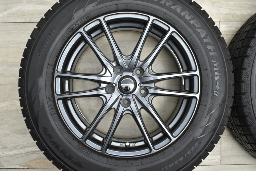 【美品】WAREN 17in 7J +55 PCD114.3 トーヨー 225/65R17 CR-V レガシィアウトバック CX-5 CX-8  エクストレイル バリ溝 車検用