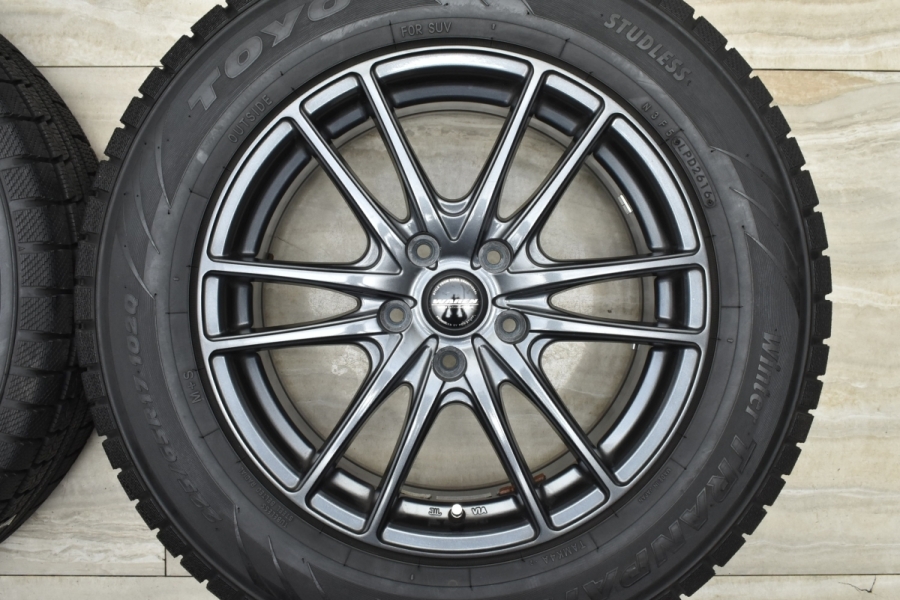 【美品】WAREN 17in 7J +55 PCD114.3 トーヨー 225/65R17 CR-V レガシィアウトバック CX-5 CX-8  エクストレイル バリ溝 車検用