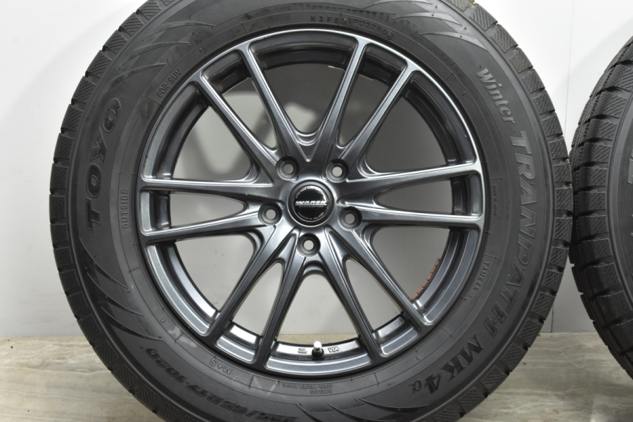 【美品】WAREN 17in 7J +55 PCD114.3 トーヨー 225/65R17 CR-V レガシィアウトバック CX-5 CX-8  エクストレイル バリ溝 車検用