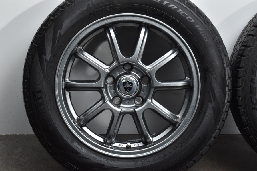 美品 バリ溝】ESTROSA 16in 6.5J +45 PCD114.3 ピレリ アイス 