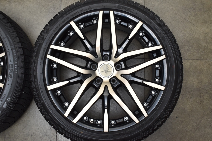 WORK アーバンツォーネ 19×8J +48 ダンロップ 225/45R19 2021年製 バリ溝】WORK アバンツォーネ 19in 8J +48 PCD114.3