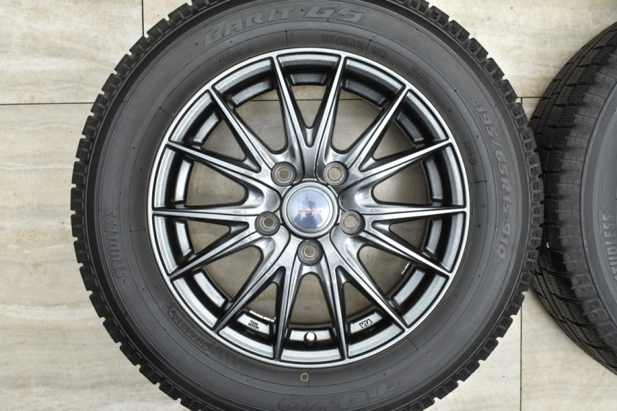 【美品 バリ溝】WEDS VELVA 15in 6J +46 PCD114.3 トーヨー ガリットG5 195/65R15 ノア ヴォクシー セレナ  リーフ ステップワゴン