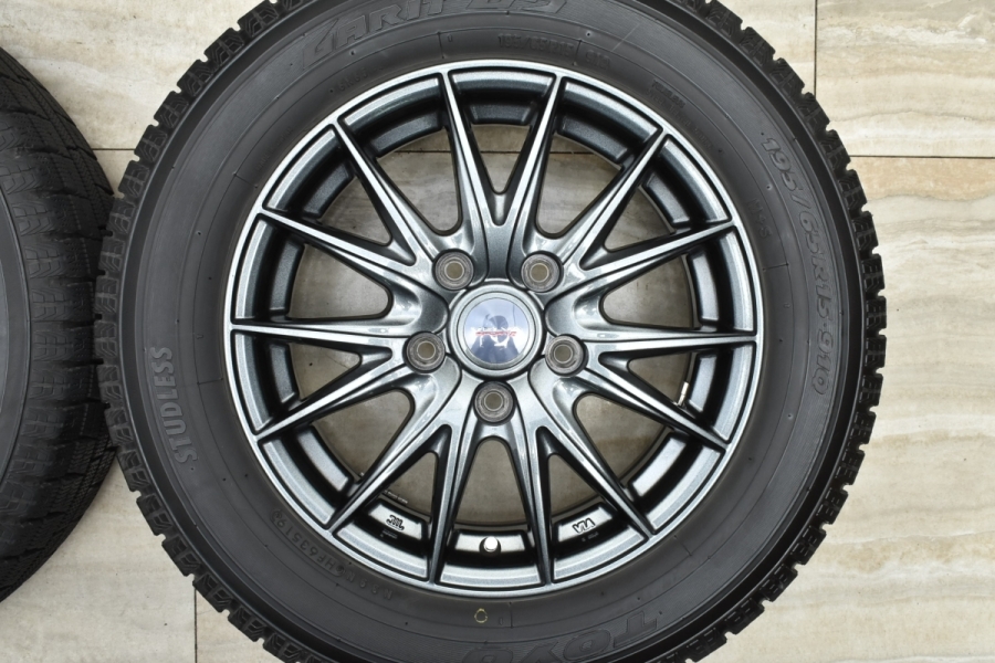 【美品 バリ溝】WEDS VELVA 15in 6J +46 PCD114.3 トーヨー ガリットG5 195/65R15 ノア ヴォクシー セレナ  リーフ ステップワゴン