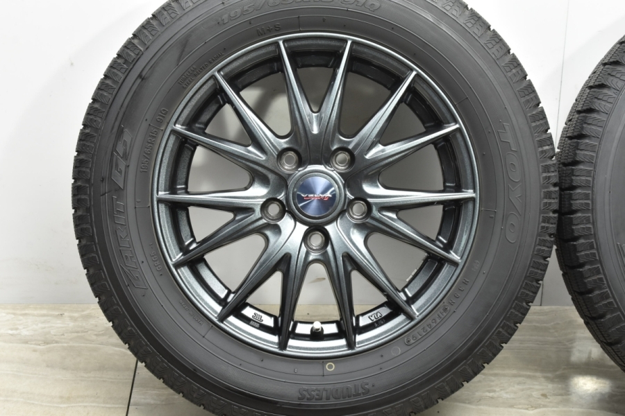 【美品 バリ溝】WEDS VELVA 15in 6J +46 PCD114.3 トーヨー ガリットG5 195/65R15 ノア ヴォクシー セレナ  リーフ ステップワゴン