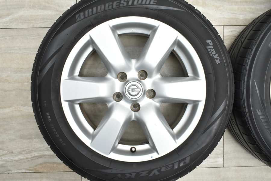 【特価品】ニッサン T31 エクストレイル 純正 17in 6.5J +45 PCD114.3 ブリヂストン プレイズ RV 215/60R17  車検用 流用 エルグランド