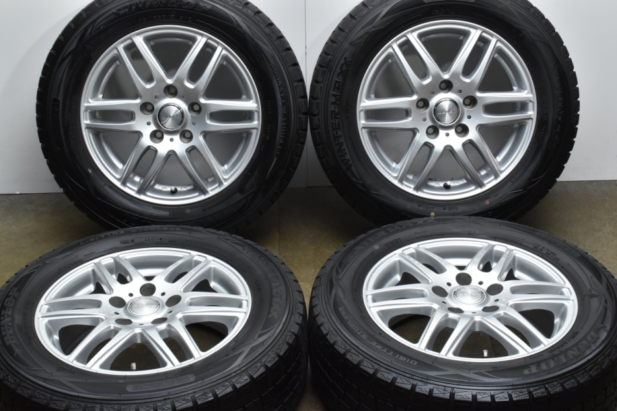 【車検用に】レーベン 15in 6J +43 PCD100 ダンロップ ウィンターマックス WM01 195/65R15 プリウス カローラ  ツーリング スポーツ バリ溝