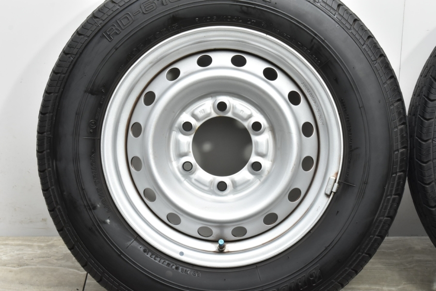 程度良好品】トヨタ ダイナ 純正 15in 5J +30 PCD139.7 ブリヂストン RD-613 STEEL 195/70R15 106/104L  LT カムロード ノーマル戻し 中古 タイヤホイールセット | パーツ販売ナンバーワン