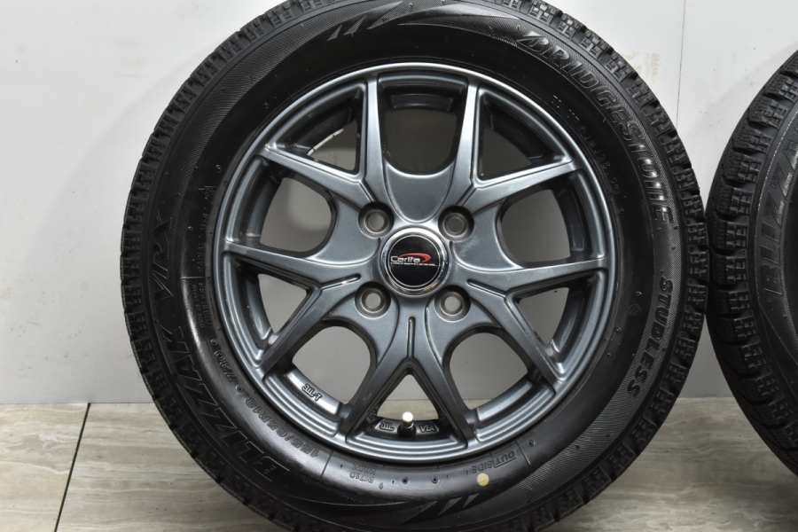 【バリ溝 美品】Carifa 13in 4.00B +43 PCD100 ブリヂストン ブリザック VRX 155/65R13 ザッツ ゼスト モコ  アルト ワゴンR ムーヴ ミラ