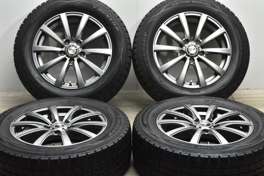 【美品】ZACK 16in 6.5J +53 PCD114.3 ダンロップ ウィンターマックス WM01 215/60R16 エスティマ オデッセイ  ヴェゼル CX-3