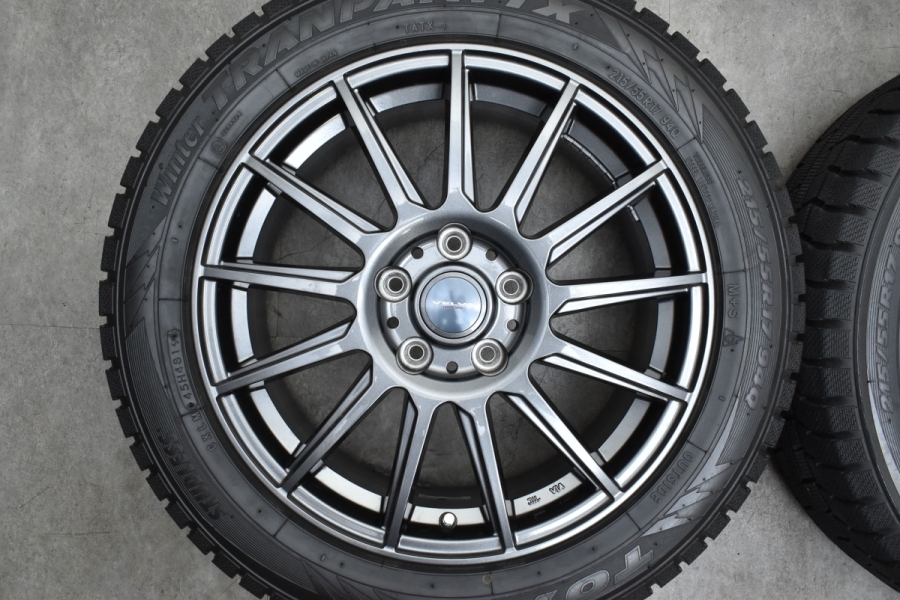 【美品 バリ溝】VELVA 17in 7J +53 PCD114.3 トーヨー ウィンタートランパス TX 215/55R17 オデッセイ ヴェゼル  CX-3 MPV スタッドレス