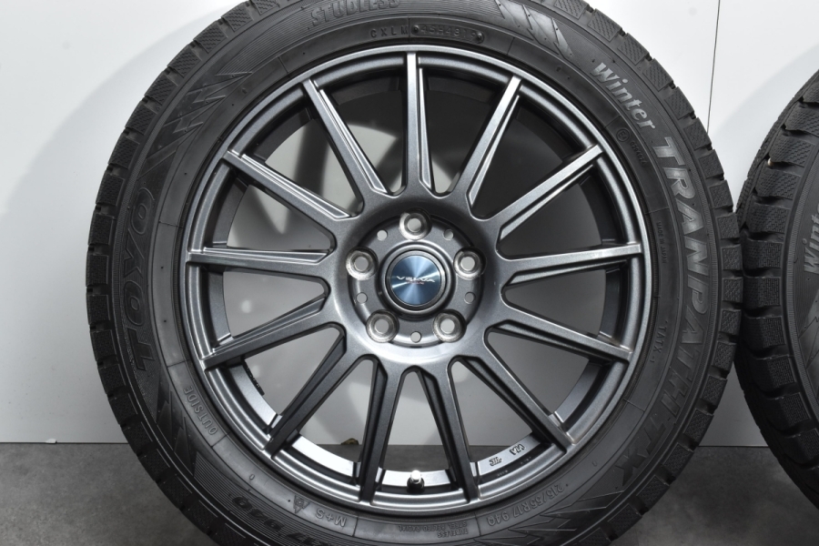 【美品 バリ溝】VELVA 17in 7J +53 PCD114.3 トーヨー ウィンタートランパス TX 215/55R17 オデッセイ ヴェゼル  CX-3 MPV スタッドレス