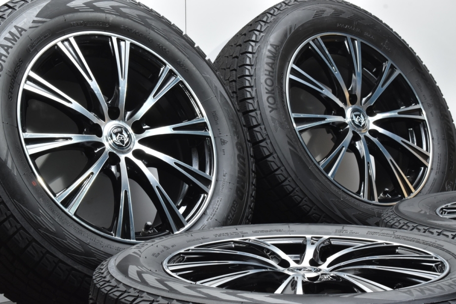 【程度良好】RIZLEY 18in 7.5J +38 PCD114.3 ヨコハマ アイスガード G075 235/65R18 レクサス RX ニッサン  ムラーノ バリ溝