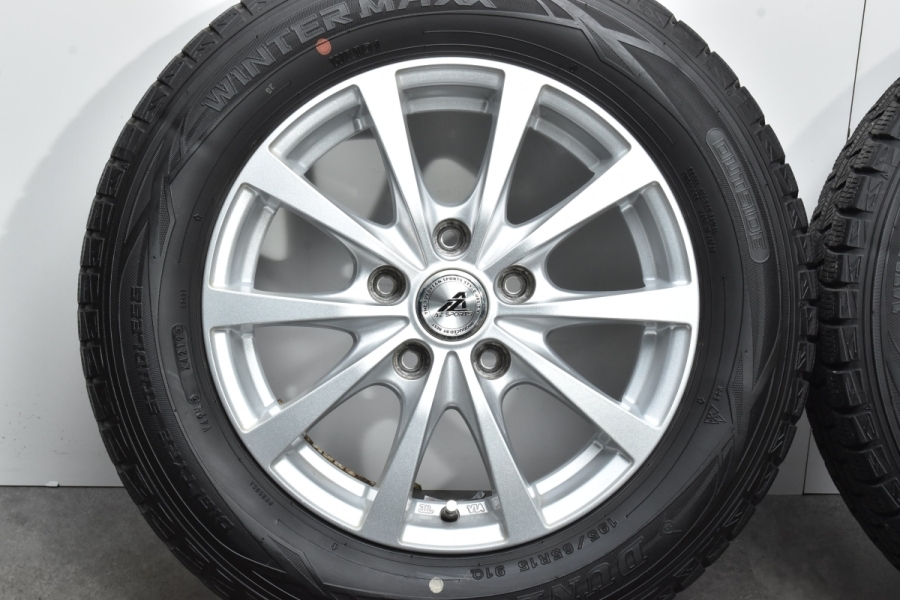 【良好品】AZスポーツ 15in 6J +45 PCD114.3 ダンロップ ウィンターマックス WM01 195/65R15 ノア ヴォクシー  セレナ ステップワゴン