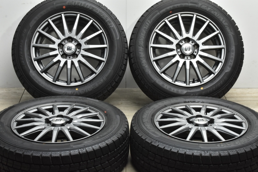 【2021年製 バリ溝】SEIN 15in 6J +45 PCD100 グッドイヤー アイスナビ7 195/65R15 プリウス カローラ ツーリング  スポーツ インプレッサ