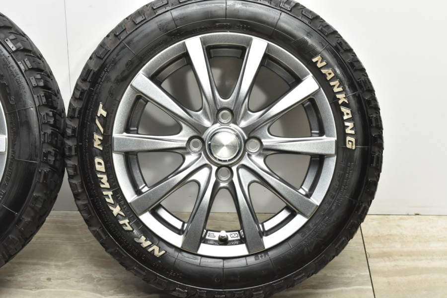 バリ溝ホワイトレター マッドタイヤ付 美品】GRASS 14in 5.5J +50 