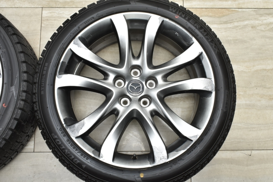 【バリ溝】マツダ GJ アテンザ 19in 9.5J+45 PCD114.3 ダンロップ ウィンターマックス WM02 225/45R19  MAZDA6 流用 ノーマル戻し