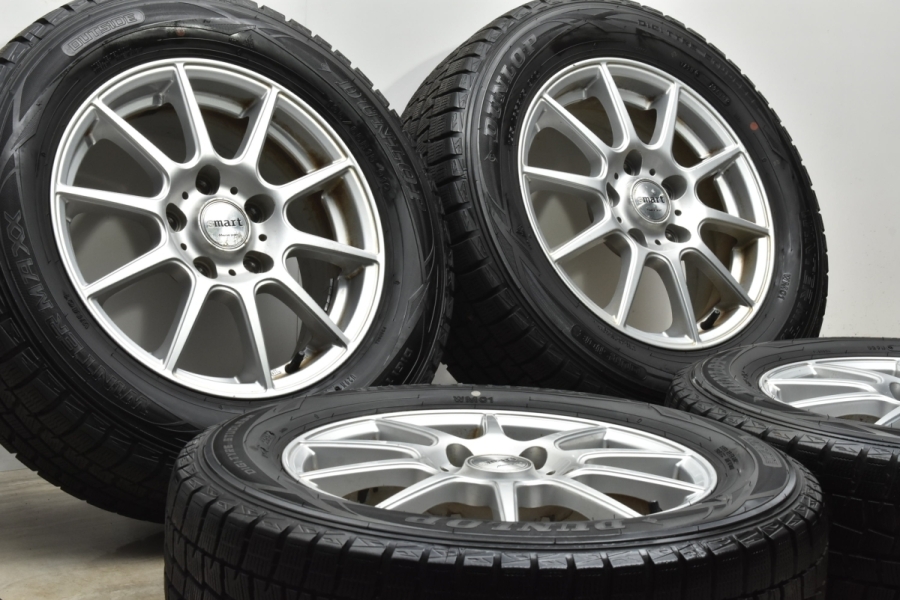 【バリ溝】SMART 15in 6J +43 PCD114.3 ダンロップ ウィンターマックス WM01 195/65R15 ノア ヴォクシー  ステップワゴン セレナ アクセラ