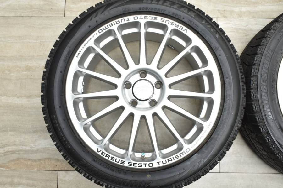 【良好品】RAYS VERSUS TURISMO 17in 7JJ +48 PCD100 ブリヂストン ブリザック VRX 205/50R17  プリウス カローラスポーツ インプレッサ