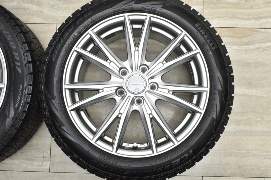 美品 バリ溝】VELVA 17in 7J +47 PCD114.3 ピレリ アイス