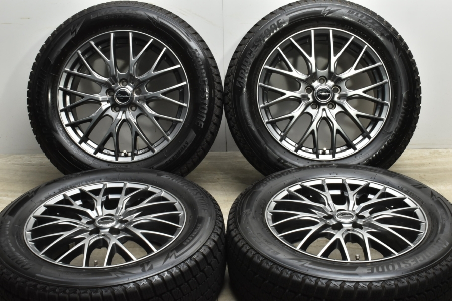 【バリ溝 DM-V3付 美品】エクシーダー 17in 7J +50 PCD100 ブリヂストン 225/60R17 GT系 XV SJ フォレスター  BR系 レガシィアウトバック