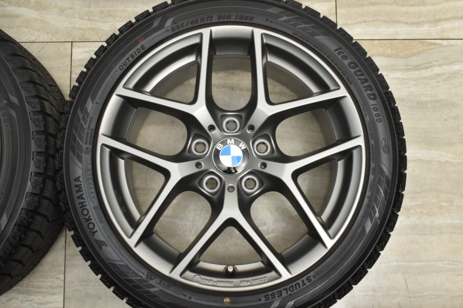 【程度良好品】ボルベット タイプY 17in 7.5J +43 PCD120 ヨコハマ アイスガード iG60 225/45R17 BMW F20  E87 1シリーズ スタッドレス