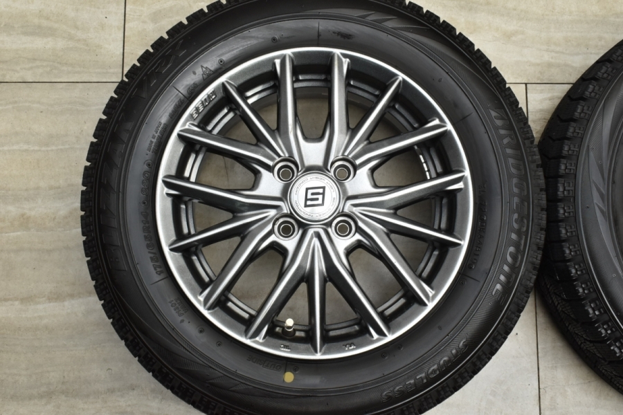 美品 バリ溝】SEIN 14in 5.5J +50 PCD100 ブリヂストン ブリザック VRX