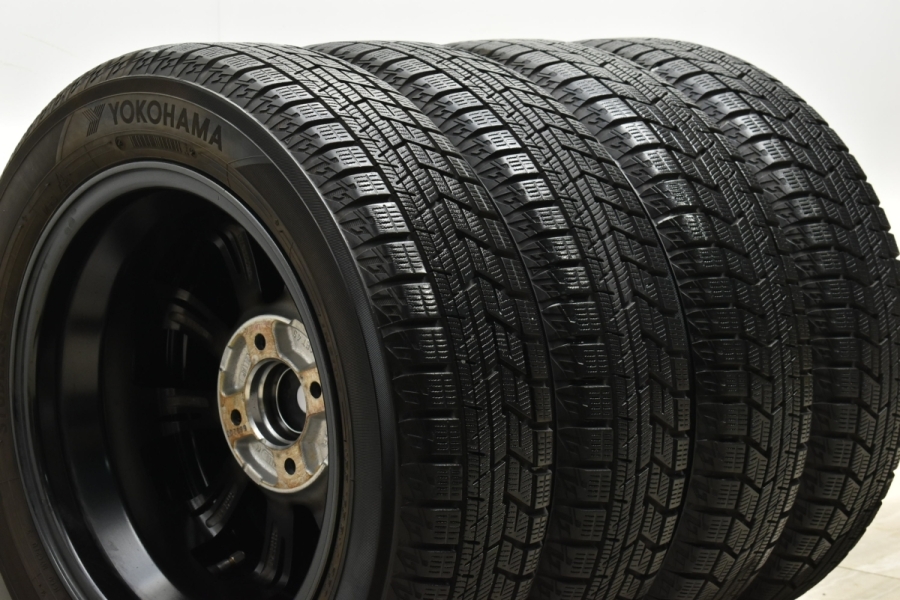 美品】MILLOUS 14in 4.5J +45 PCD100 ヨコハマ アイスガード iG60 155 