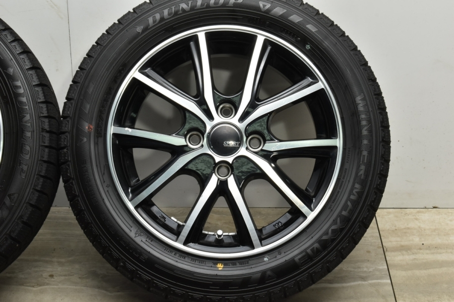 2022年製 バリ溝】SPORT KRONE 14in 4.5J+45 PCD100 ダンロップ ウィンターマックス WM03 155/65R14  N-BOX N-ONE アルト ワゴンR タント 中古 スタッドレスタイヤホイールセット | パーツ販売ナンバーワン