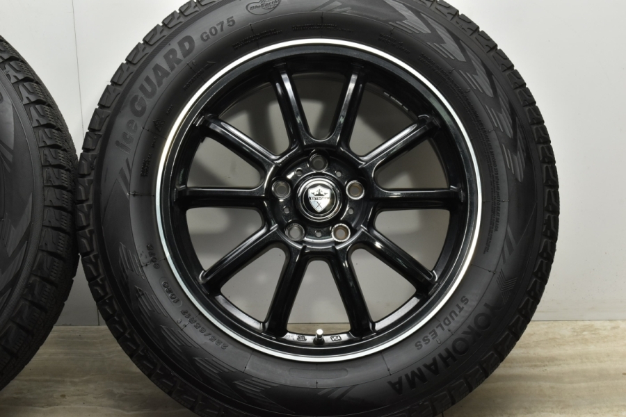 【バリ溝 美品】ESTROSA 17in 7J +48 PCD114.3 ヨコハマ アイスガード G075 225/65R17 エクストレイル  CX-8 CX-5 レガシィアウトバック