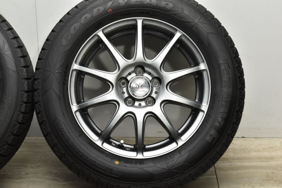 【美品】ロクサーニ スポーツ 15in 6J +43 PCD100 グッドイヤー アイスナビ6 195/65R15 プリウス カローラ ツーリング  スポーツ