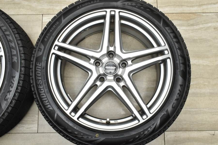 2021年製 バリ溝VRX3付】WAREN 18in 7J+55 PCD114.3 ブリヂストン