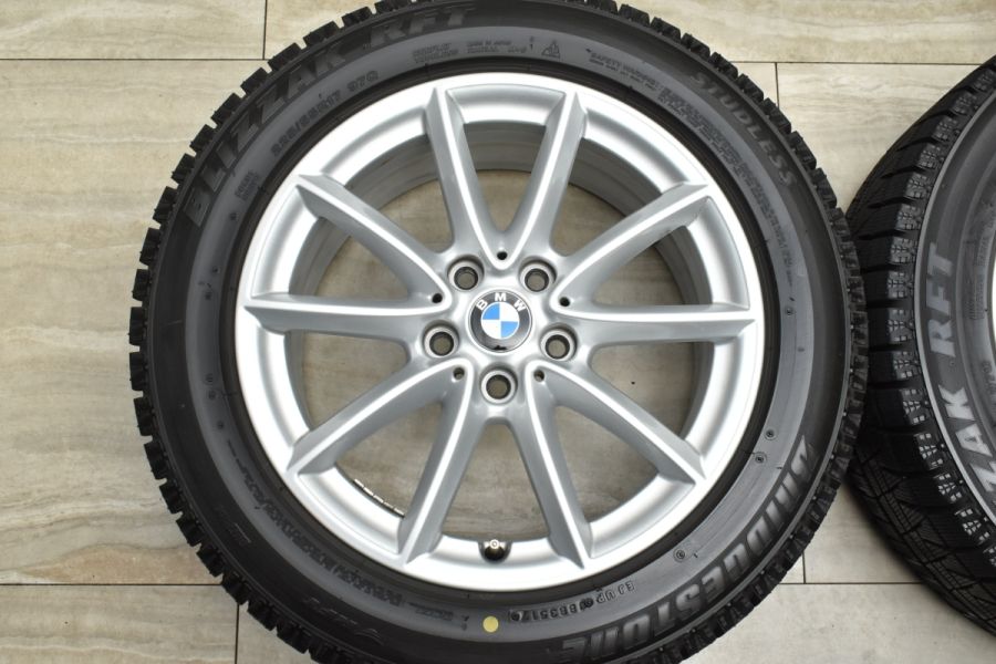 【ランフラット付 美品】BMW F48 X1 純正 17in 7.5J +52 PCD112 ブリヂストンリザック RFT 225/55R17 F39  X2 品番：6856061 Yスポーク560