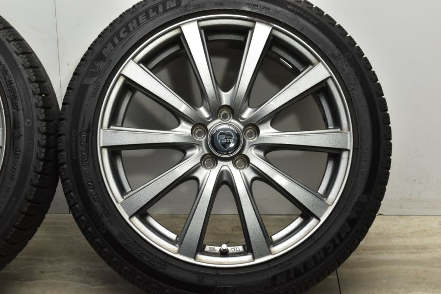 プリウス カローラツーリングなどに】クレール 17in 7J +48 PCD100 ミシュラン X-ICE3+ 215/45R17 ウィッシュ  インプレッサ レガシィ 中古 スタッドレスタイヤホイールセット | パーツ販売ナンバーワン