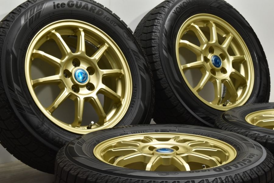 【バリ溝】AL 15in 6J +45 PCD100 ヨコハマ アイスガード iG60 195/65R15 プリウス カローラ ツーリング/スポーツ  インプレッサ