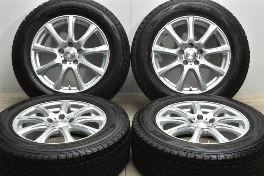 【バリ溝 美品】DUFACT 17in 7J +48 PCD114.3 ダンロップ ウィンターマックス SJ8 225/65R17 エクストレイル  CX-8 CX-5 エスクード 交換用