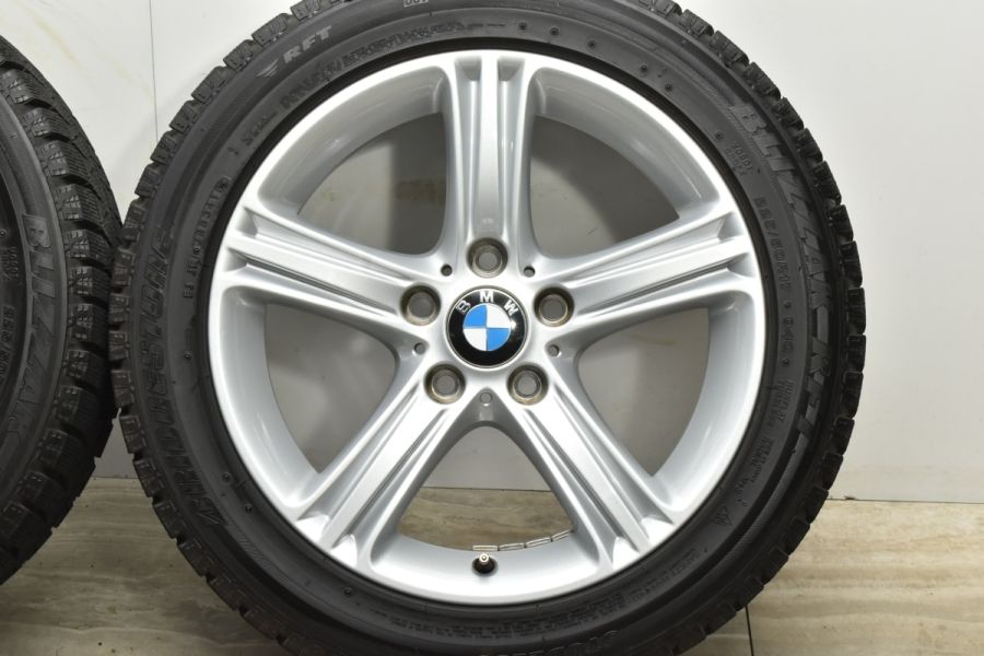 【美品】BMW F30 F31 3シリーズ 純正 17in 7.5J +37 PCD120 ブリヂストン ブリザック RFT 225/50R17  品番:6796242 スタースポーク393