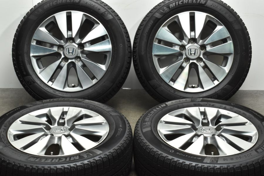 ホンダ ステップワゴン 純正 16in 6J +50 PCD114.3 ミシュラン X-ICE3+ 205/60R16 アコード ジェイド 流用  ノーマル戻し 中古 スタッドレスタイヤホイールセット | パーツ販売ナンバーワン