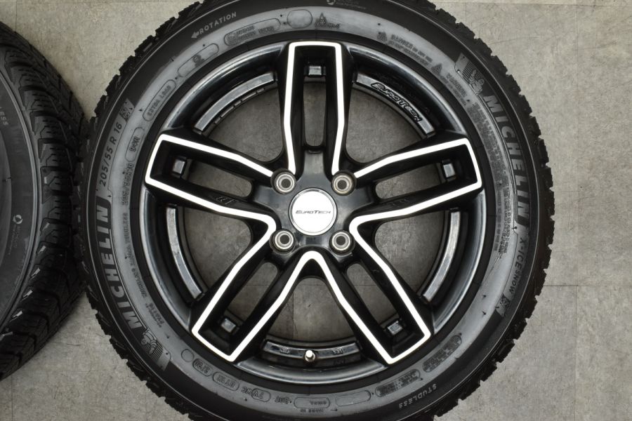 バリ溝 美品】ユーロテック GAYA5 16in 6.5J +25 PCD108 ミシュラン X-ICE SNOW 205/55R16 シトロエン  C3 プジョー 2008 純正サイズ 中古 スタッドレスタイヤホイールセット | パーツ販売ナンバーワン