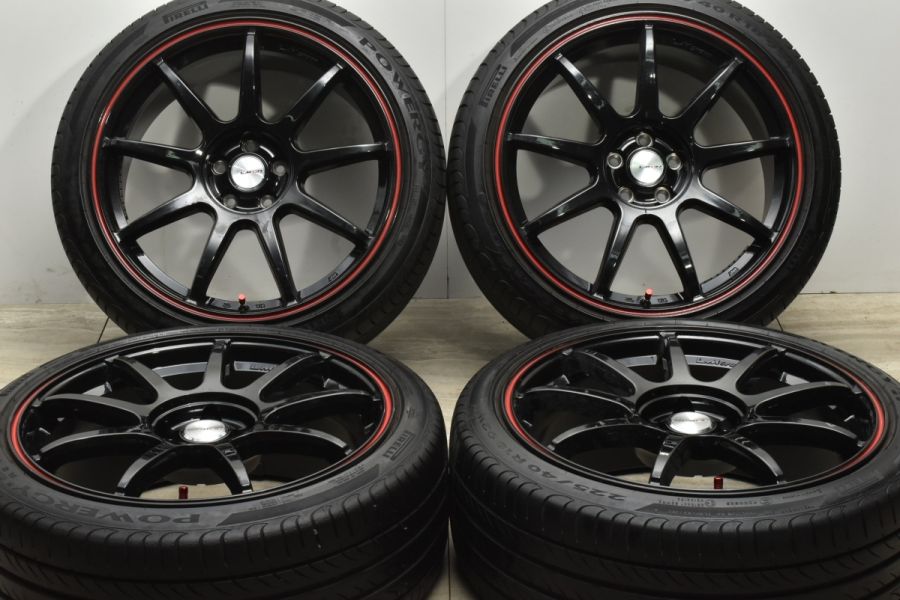 2022年製 バリ溝美品】LMスポーツ 18in 8J +40 PCD100 ピレリ 225/40R18 プリウス カローラ ツーリング スポーツ  インプレッサ 中古 タイヤホイールセット | パーツ販売ナンバーワン