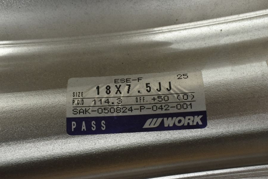 美品】WORK ユーロライン ESE-F 18in 7.5JJ +50 PCD114.3 4本